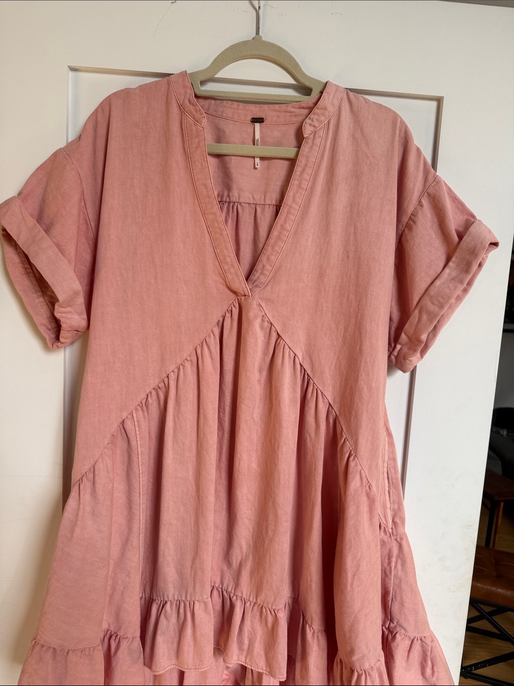 Free People swing babydoll pink dress